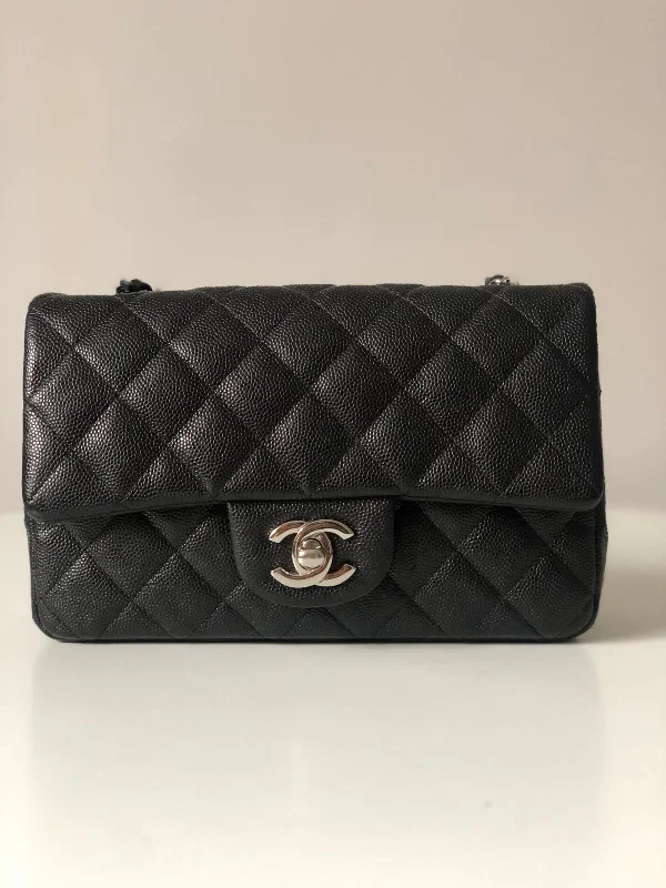 Chanel bags with the perfect balance of luxury and functionalityChanel 18B Caviar Black Quilted Classic Flap Mini SHW