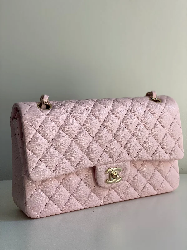 Chanel bags with exclusive seasonal designs and materialsChanel Classic Medium Flap Caviar 22S Pink Gold Hardware