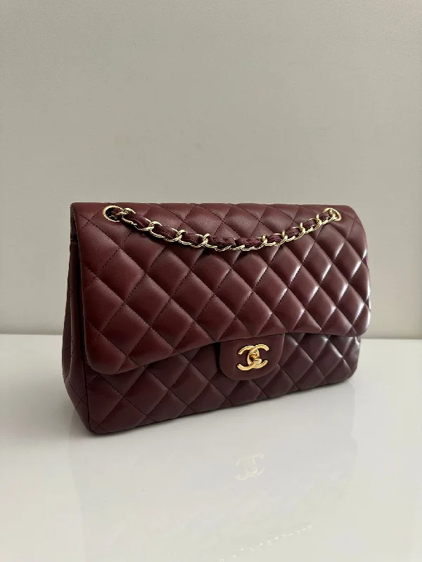 Chanel bags with exclusive seasonal designs and materialsCHANEL Jumbo Classic Double Flap Burgundy Lambskin GHW