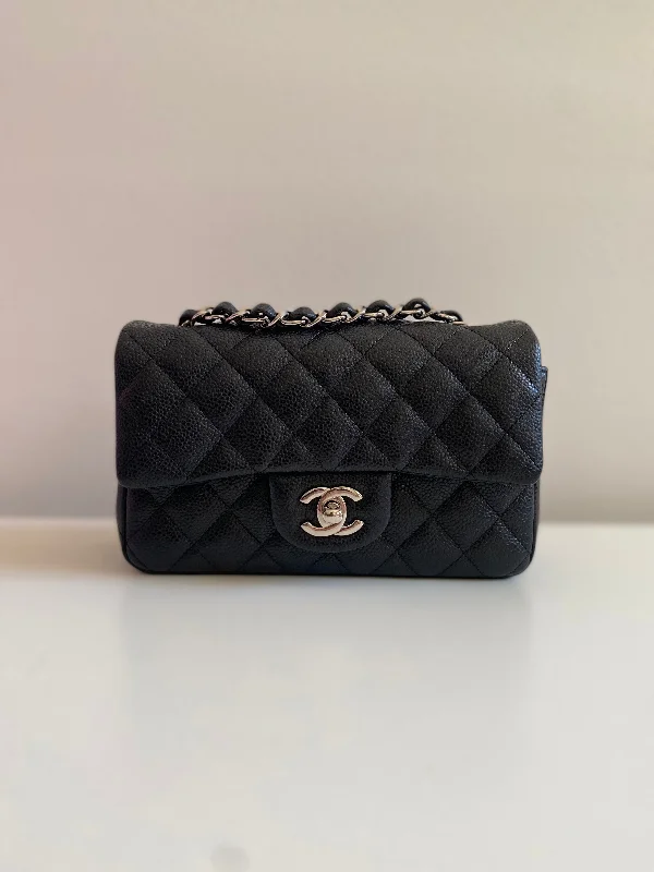 Chanel bags for the minimalist fashionCHANEL Chanel Caviar Black Quilted Classic Flap Mini SHW