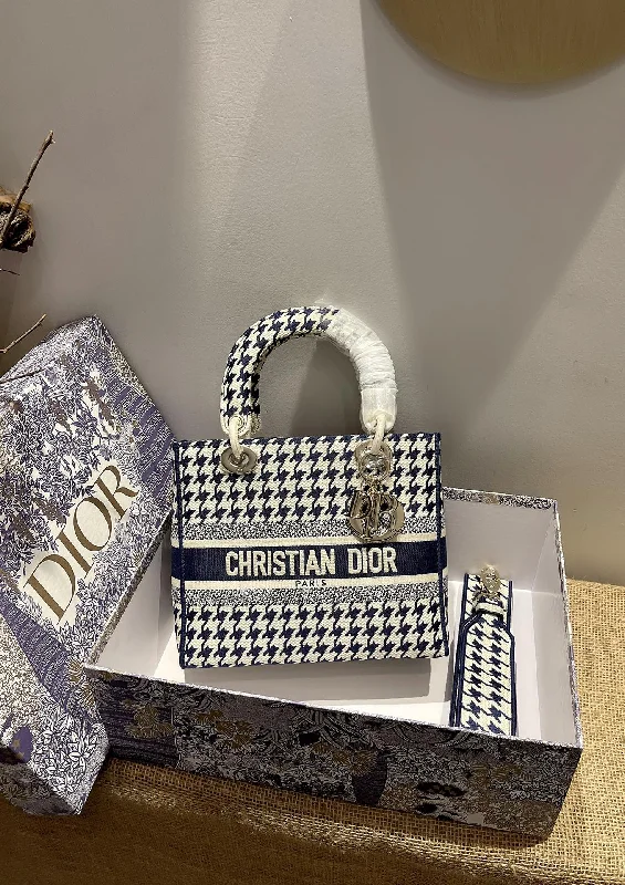 High - fashion Christian Dior bags with a geometric patternChristian Dior Medium Lady D Lite Bag