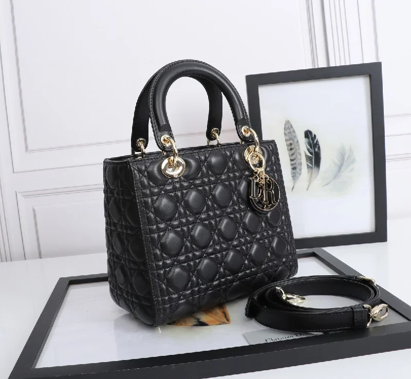 High - fashion Christian Dior bags with a geometric patternChristian Dior Medium Lady Dior  Bag