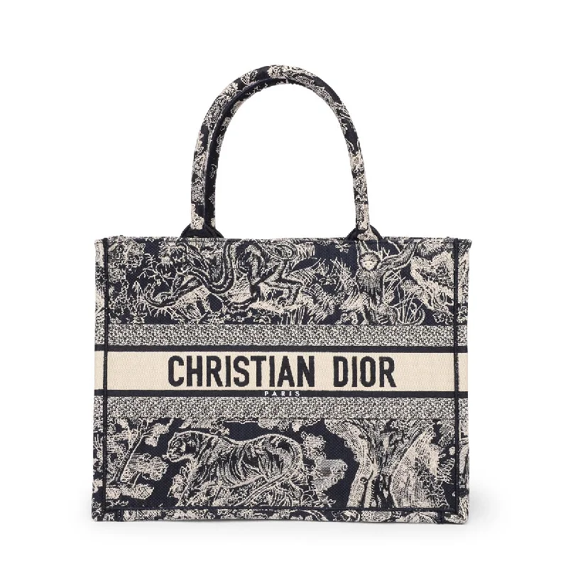 Christian Dior bags with a quilted pattern and gold - toned hardwareDior Blue Toile De Jouy Medium Book Tote