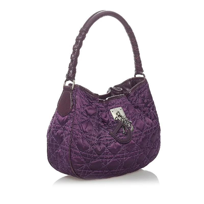 Christian Dior handbags with a back - pocket for quick storageDior Cannage Nylon Hobo Bag (30081)