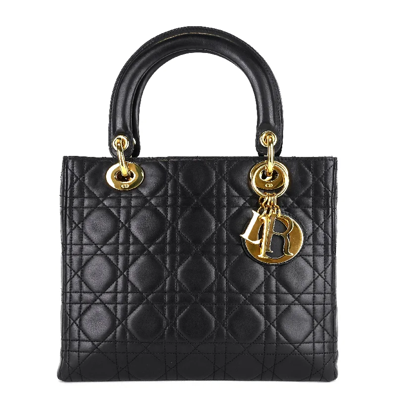 Christian Dior handbags with a back - pocket for quick storageLady Dior Medium Cannage Lambskin Leather Bag