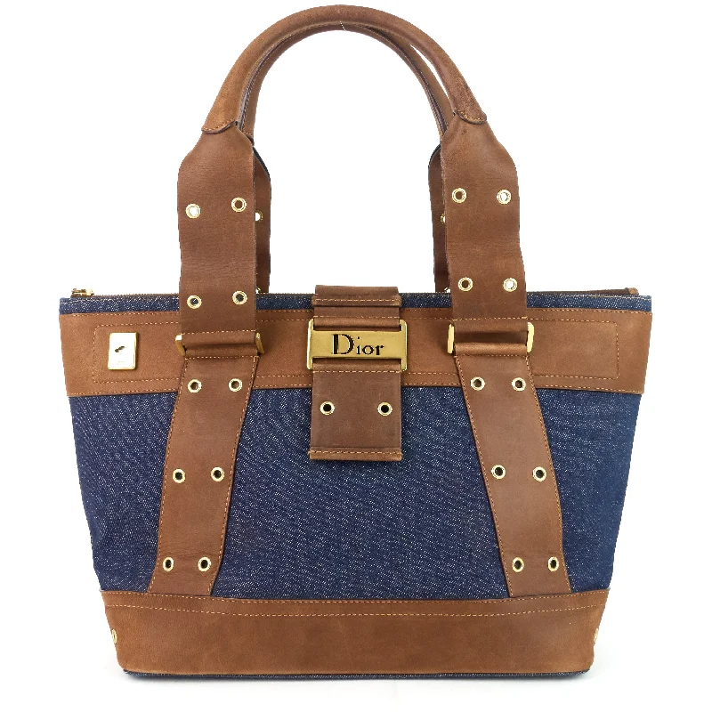 High - fashion Christian Dior bags with a geometric patternStreet Chic Downtown Denim Tote Bag