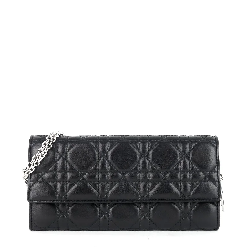 Christian Dior bags with a quilted pattern and gold - toned hardwareCannage Leather Wallet on Chain