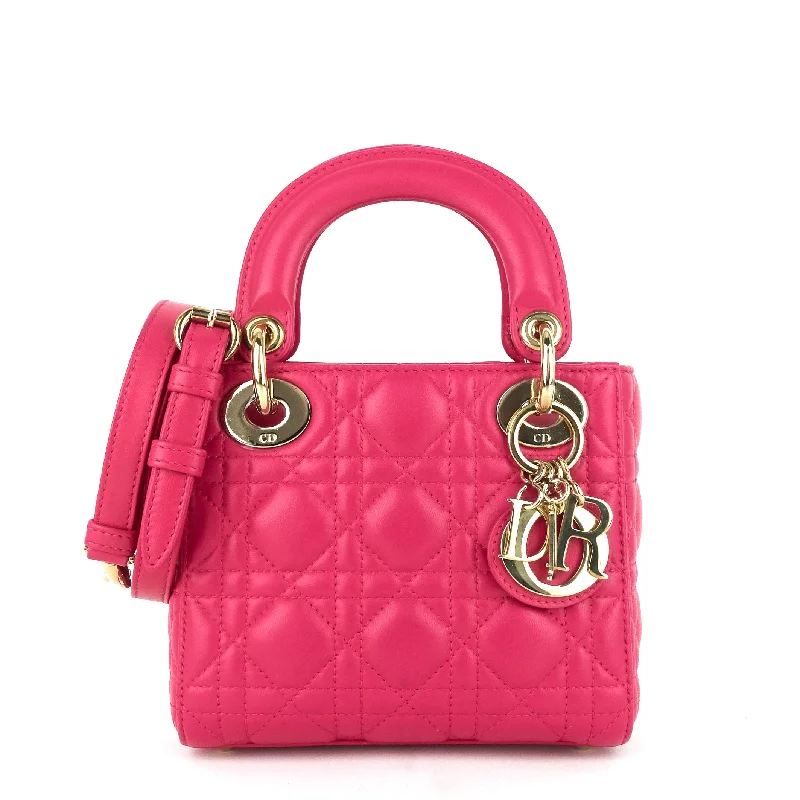 Christian Dior handbags with a removable shoulder strap for versatilityLady Dior Mini Cannage Lambskin Leather Bag