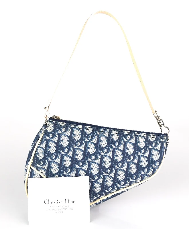 Luxury Christian Dior crossbody bags with a chain - link strapSaddle Monogram Canvas Mini Bag